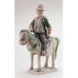 Ancient Chinese Glazed Terracotta Horseman, ca. 1368 - 1644 AD; Very Large Ming Dynasty Horseman