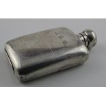 Silver spirit flask inscribed "JGG". Hallmarked WMGN, London, 1897. weight 6½ oz. (approx).