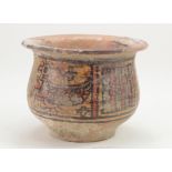 Indus Valley Terracotta Bowl, ca. 3300 - 2000 BC; Finely decorated with polychrome paint depicting