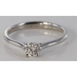 18ct White Gold Solitaire Diamond Ring 0.35ct weight size M weight 3.4g