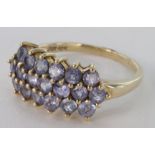 9ct Gold QVC Tanzanite Ring size P weight 3.9g