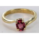 9ct Gold Gems TV Lotus Pink Tourmaline Ring with COA size N weight 2.7g