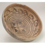 Indus Valley Terracotta Bowl, ca. 3300 - 2000 BC; Finely decorated with polychrome paint depicting