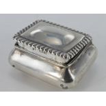 Silver Pill box, hallmarked Birmingham 1899 by Henry Matthews.