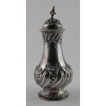 Silver sugar-caster of exceptional quality - top screws on which is very unusual. Both top and