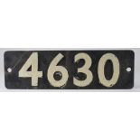 Smokebox numberplate '4630', GWR 5700 Pannier Tank locomotive, though a WR locomotive, was allocated