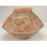 Indus Valley Terracotta Bowl, ca. 3300 - 2000 BC; Finely decorated with polychrome paint depicting