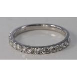 18ct White Gold Half Hoop Eternity Ring set with Diamonds size M weight 2.3g