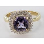 9ct Gold QVC Tanzanite and Diamond Ring size N weight 3.6g