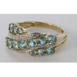 9ct Gold QVC Blue Topaz Ring size N weight 3.2g