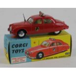 Corgi Toys no. 213S, 2.4 Jaguar Fire Service Car, contained in original box