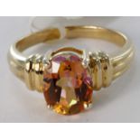 9ct Gold Gems TV Twilight Topaz Ring with COA size N weight 3.3g