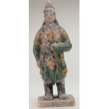 Ancient Chinese Glazed Terracotta Figurine, ca. 1368 - 1644 AD; Ancient Chinese Ming Dynasty soldier