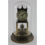 Brass anniversary clock by Gustav Becker, circa late 19th to early 20th Century, beneath original