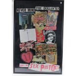 Sex Pistols genuine framed promotional poster for Virgin records, 'Never Mind The Bollocks, here's