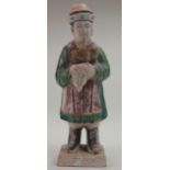 Ancient Chinese Glazed Terracotta Attendant Figurine , ca. 1368 - 1644 AD; Ancient Chinese Ming