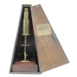 William Harris & Co. brass microscope, circa early to mid 19th century, stage engraved 'Wm