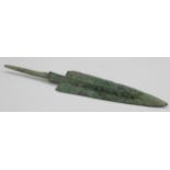 Ancient Luristan Bronze Spearhead, ca. 2000 - 1600 BC; Very fine example of Bronze Age weaponry;