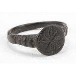 Crusaders Star of Bethelehm Ring , ca. 1300 AD; Medieval Holu land ring with Christian motifs;