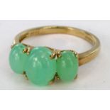 9ct Gold QVC Jade Ring size O weight 2.6g