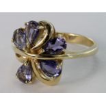 9ct Gold Gems TV Iolite Ring with COA size N weight 4.1g