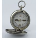 WWI military mark VI pocket compass, by W. F. Holmes, Birmingham, dated 1918 (no. 43818), diameter