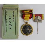 Spanish 1936 Condor Legion Combatant Medal in original box, plus Stick pin Badischer Sa Baden (2)