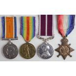 1915 Star Trio and GV Meritorious Service Medal to 16204 Pte W J Symonds ASC (MSM named 245770 Cpl W