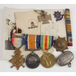 1914 Star Trio to 8817 L/Cpl J Carter Coldstream Guards. With original Aug-Nov clasp, cap badge,