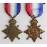 1915 Stars to 11439 Pte H Sanderson York’s LI / M2-054433 Pte O Ritchie ASC.