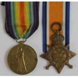 1915 Star and Victory Medal to 20071 Pte S. Pearson Essex Regt. Discharged with Wounds. (2)