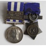 Egypt medal clasps The Nile 1884-85 and Abu Klea, Khedives Star dated 1884-6. Miniature mess dress