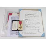 OBE (Civil) in Royal Mint case of issue, together with original Warrant, service book, letter from