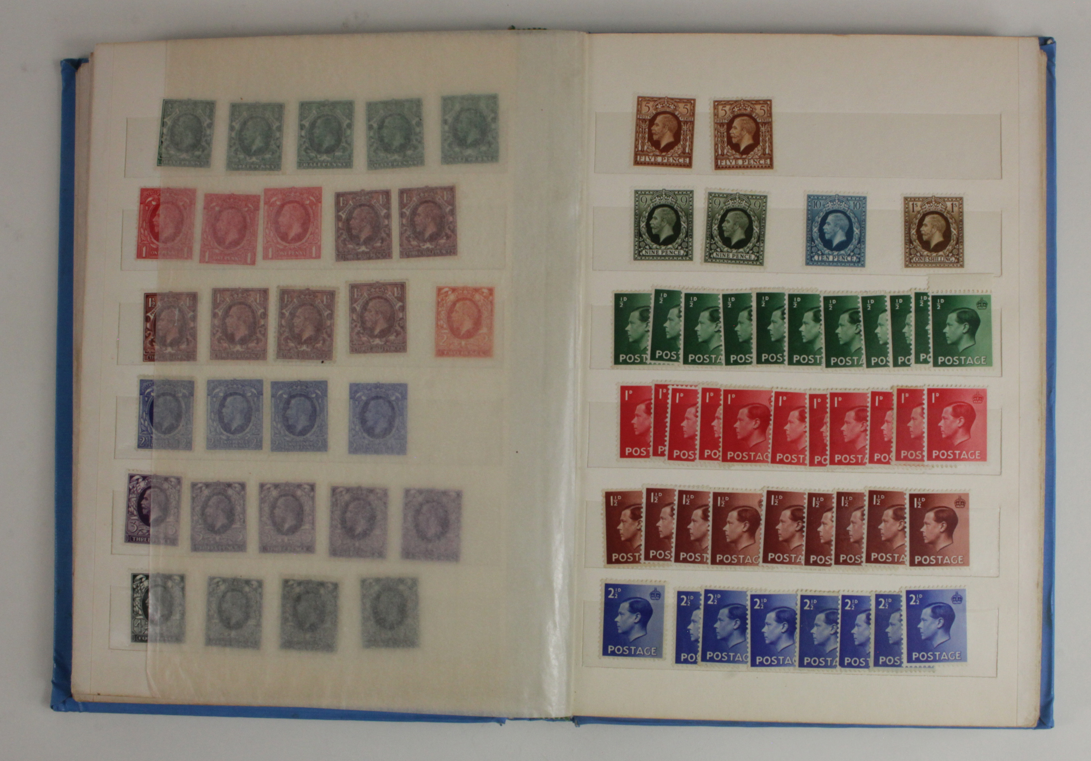 GB - small blue stockbook of QV to EDVII mint & used (plenty of Penny Reds), KGV-KGVI mint with