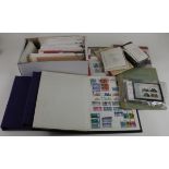 GB - box of various material UM in binder, Presentation Packs and a shoebox of FDC's etc (qty)