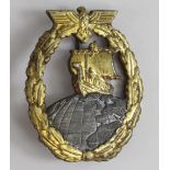 German WW2 Auxiliary Cruiser War Badge, no makers mark