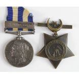 Egypt Medal dated 1882 with Suakin 1885 clasp named to As. C of Sups J. Crumplin C & Tps. With