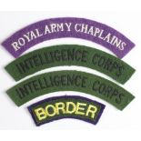 Cloth Shoulder Title Badges: WW2 embroidered felt shoulder titles to Border (Regiment)