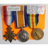 1914 star trio 6764 Pte / Sjt J Edisbury Liverpool R (1st Bn on star) landed France 31-8-1914