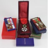 France collection of boxed/cased medals inc Etoile Equatorial du Gabon Officer class, Legion of