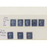 GB - QV used 1858-76 2d blue, SG45 Plate 7, 8, 9 x2, and 12. SG46 Plate 13, 14, and 15. Better