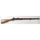 Enfield 1859 two band rifle, barrel with several markings including W/D Arrow stamp. Nice piece in