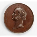 British Commemorative Medal, bronze d.51mm: Death of Lord George Bentinck, 1802-1848, by B. Wyon,