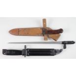 Bayonets: Russian Bayonets as follows: 1) AKM Bayonet in plastic scabbard g.c. 2) Model 1944 folding