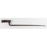 Bayonet: Brown Bess socket bayonet. Triangular blade 17" marked Crown over 29, long socket marked '