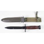 Bayonet: A U.S. M1 Carbine bayonet. Ricasso with makers mark name 'Kiefe' & 'Japan'. In its USM8AI