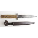 German WW1 trench knife in its correct scabbard.