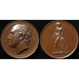 British Commemorative Medal, bronze d.62mm: Death of George Canning 1827, a large bronze medal by