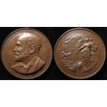 British Commemorative Medal, bronze d.49mm: Sir Augustus Harris, Laudatory Medal 1891 by E. Lanteri,