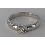 18ct white gold diamond solitaire ring, approx. 0.15ct, size N, weight 4.4g